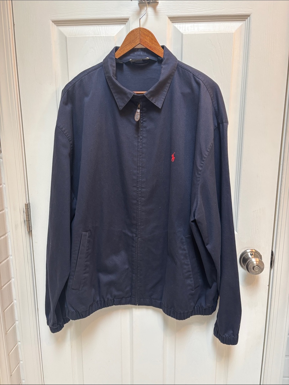 MENS’ Polo by Ralph Lauren Navy Zip-Front Bomber Jacket with Red Pony